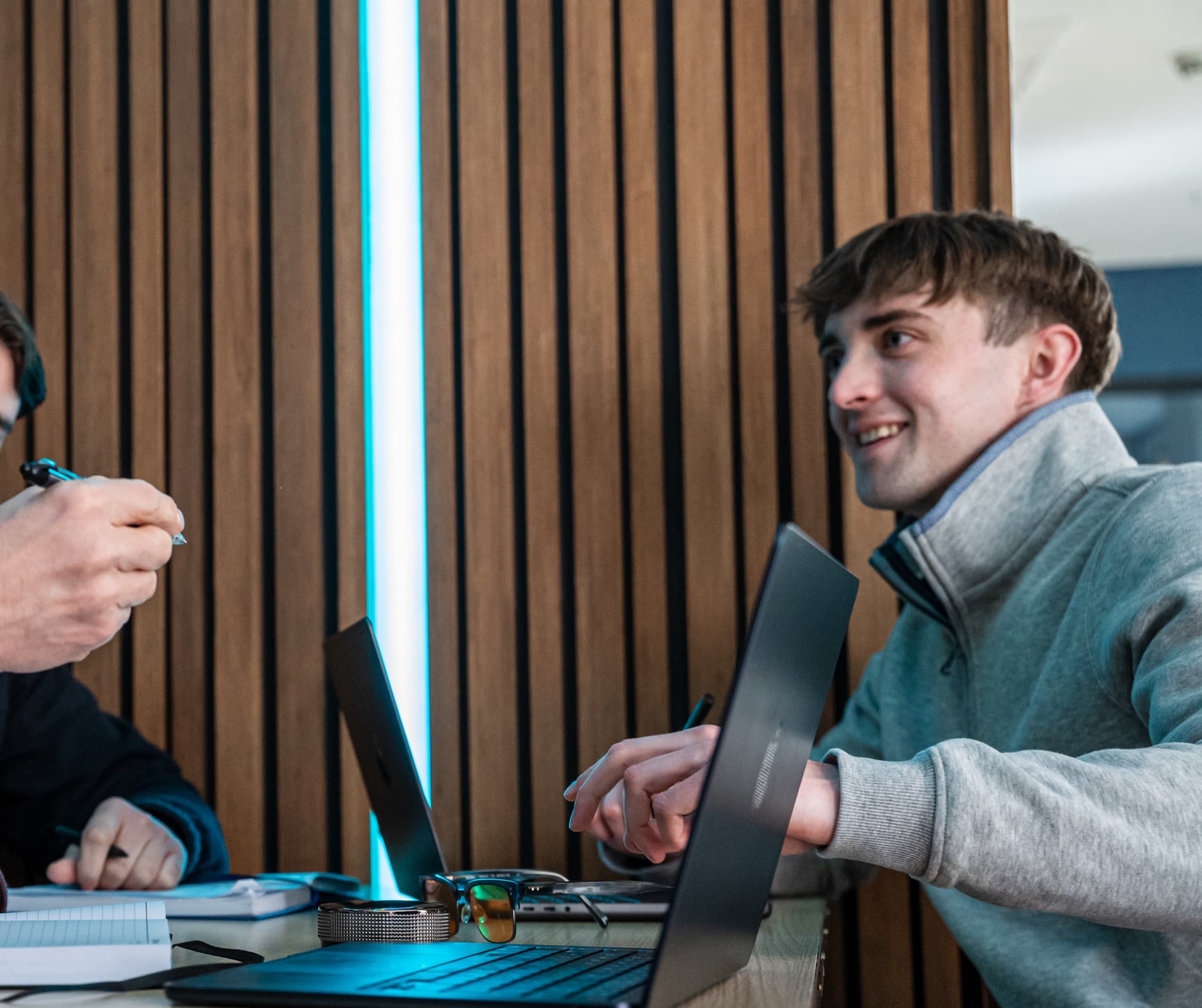 George Evans, Founder & Creative Lead at Lune Studio, working with a client